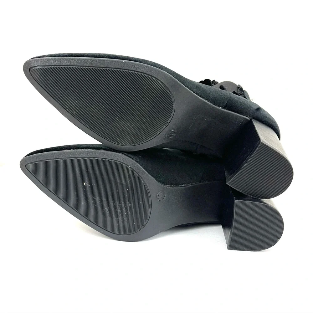 NEW 14th & Union Black Blaine Velvet Ankle Boot